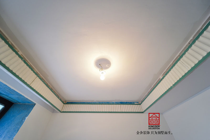 榮盛華府裝修施工現場油工階段