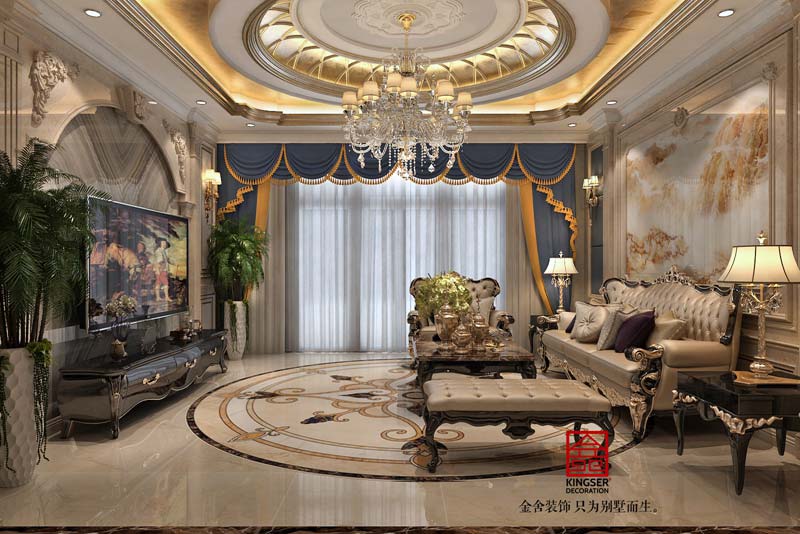 御龍灣裝修設(shè)計200平米歐式風格效果圖