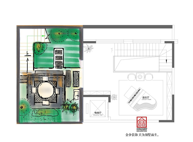 綠城桃花源300平米戶型負一平面布置圖